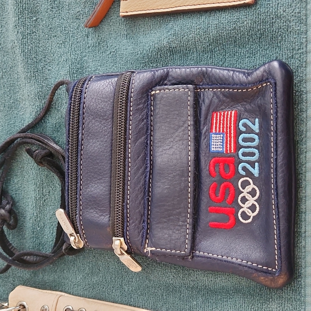 Navy Leather Mini Crossbody bag.